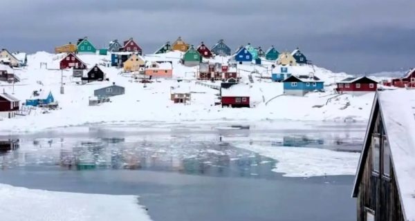 Vista de una zona habitada de Groenlandia