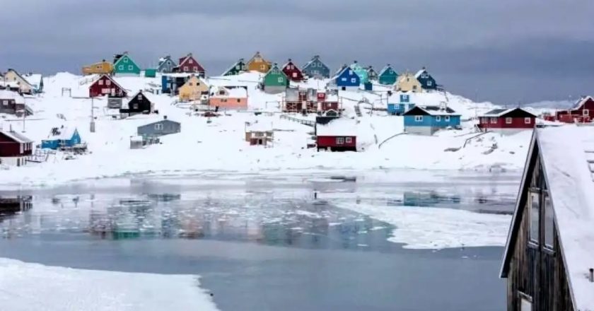 Vista de una zona habitada de Groenlandia