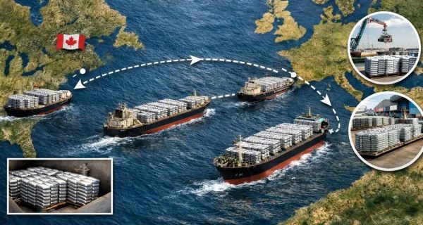 Rutas del aluminio entre Canadá y Europa